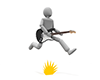Playing the guitar ｜ Jumping person ――Personal illustration ｜ Free material