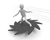 Riding a shuriken ｜ Quick action ｜ Light footwork ――Personal illustration ｜ Free material