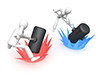 Attack ｜ Destruction ｜ Hammer ｜ Person-Person Illustration ｜ Free Material