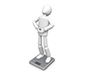 Get fat ｜ Weight scale ｜ Diet ｜ Stomach ――Personal illustration ｜ Free material