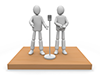 Participating in Manzai Tournament --Personal Illustration | Free Material