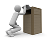 Person looking into the trash can ｜ Check inside the trash can ｜ Free illustration ｜ People's --People illustration ｜ Free material