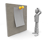 Check the contact information ｜ Overhang on the bulletin board ｜ Free illustration ｜ People's --Personal illustration ｜ Free material