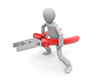 Solve with pliers ｜ People attacking with pliers ｜ Illustration material ｜ Free material ――People illustration ｜ Free material