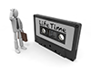 Businessman thinking about the rest of his life ｜ Cassette tape is over ｜ Free illustration material ｜ Commercial OK --Personal illustration ｜ Free material