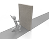 A big wall blocks the front ｜ People who can't move forward ｜ Free illustration material ｜ Commercial OK --People illustration ｜ Free material