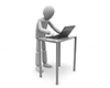 Work while standing ｜ Standing desk ｜ Standing ――Personal illustration ｜ Free material