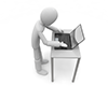Work standing up ｜ Working standing up is less tiring ｜ Desk work done while standing up ――Personal illustration ｜ Free material