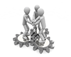Join forces ｜ Group ｜ Gear ――Personal illustration ｜ Free material