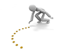 Step by step surely ｜ Pick up money ｜ Guide ――Personal illustration ｜ Free material