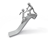 Reach the summit ｜ Success with friends ｜ Hand in hand ――Personal illustration ｜ Free material