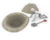 Dig a hole ｜ Hide the secret ｜ What is hidden ――Personal illustration ｜ Free material