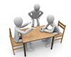 Discussion with 3 people ｜ Resolution ｜ Majority vote ――Personal illustration ｜ Free material